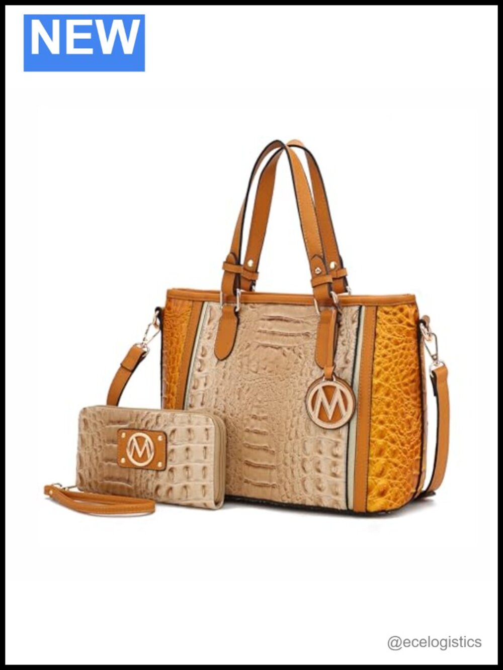 Vegan Leather Tote Satchel Handbag with Wallet